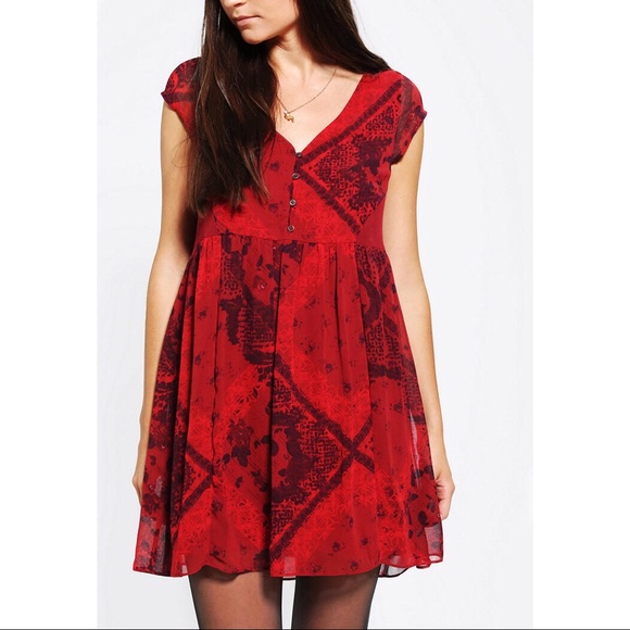 Urban Outfitters Dresses & Skirts - Urban Outfitters • Ecote Red Babydoll Boho Dress
